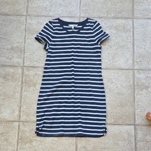 Striped Navy and White T-Shirt Dress